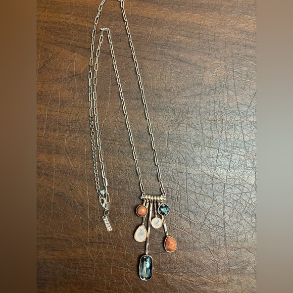 Rose gold Necklace with Multi-Stone Pendants - Picture 4 of 4